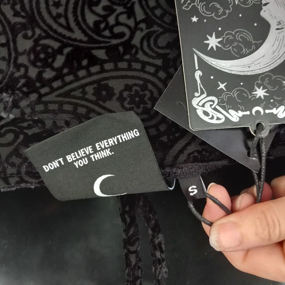 Killstar velvet bodysuit! 2 sizes, nwt in bags! Victorian Gothic super soft top! - Picture 12 of 13